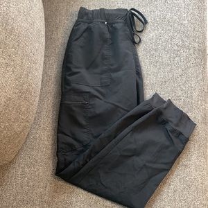 Black scrub joggers